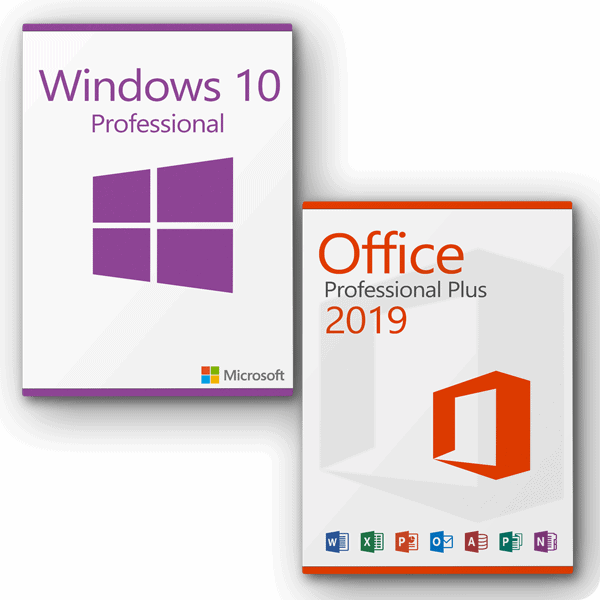 Microsoft Windows 10 Professional + Microsoft Office 2019 Professional Plus Licenza per 3PC