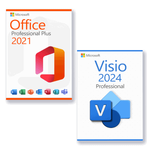 Microsoft Office 2021 Professional Plus + Microsoft Visio 2024 Professional Licenza per 3 PC