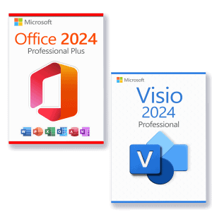 Microsoft Office 2024 Professional Plus + Microsoft Visio 2024 Professional Licenza per 3 PC