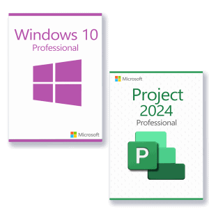 Microsoft Windows 10 Professional + Microsoft Project 2024 Professional Licenza per 3 PC