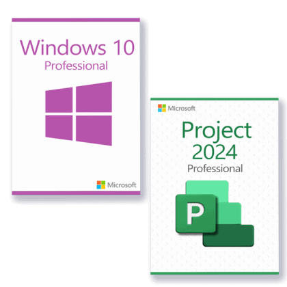 Microsoft Windows 10 Professional + Microsoft Project 2024 Professional Licenza per 3 PC