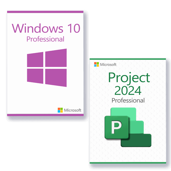 Microsoft Windows 10 Professional + Microsoft Project 2024 Professional Licenza per 3 PC