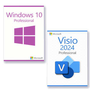Microsoft Windows 10 Professional + Microsoft Visio 2024 Professional Licenza per 3 PC