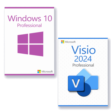 Microsoft Windows 10 Professional + Microsoft Visio 2024 Professional Licenza per 3 PC