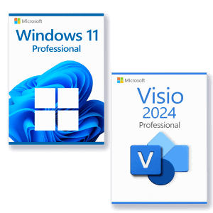 Microsoft Windows 11 Professional + Microsoft Visio 2024 Professional Licenza per 3 PC