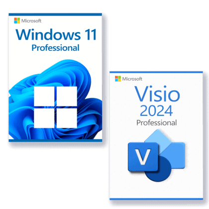 Microsoft Windows 11 Professional + Microsoft Visio 2024 Professional Licenza per 3 PC